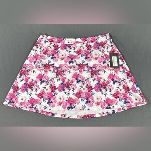 G/FORE G4 Golf Skort Floral Print Large White Pink Polyester
